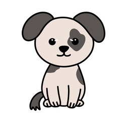 Cute smiling little puppy illustration isolated