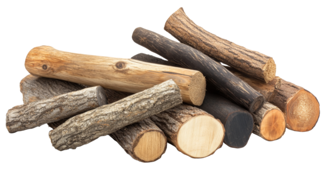 Assorted wooden log mockups for design