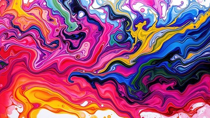 Vibrant Liquid Paint Mix in Dynamic Flow