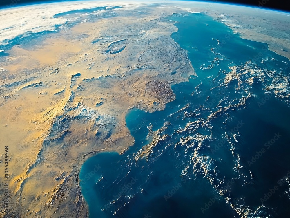 Canvas Prints a view of the earth from space of the ocean