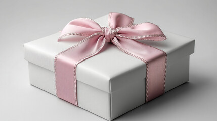 Obraz premium Elegant gift box adorned with a soft pink bow