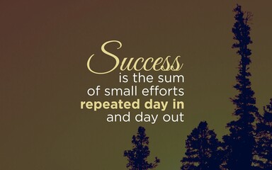 A motivational quote on a serene sky background reads, 