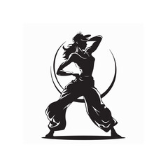 Woman Street Dance Hip Hop Dancer Stock Vector image isolated on white background.