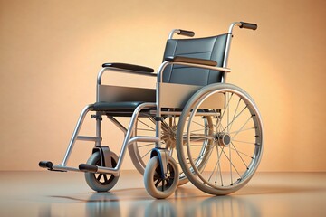 Modern 3D Rendered Wheelchair for Hospital Navigation with Minimalist Design and User-Friendly Features