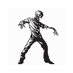 Spooky Zombie stock image vector isolated on White Background