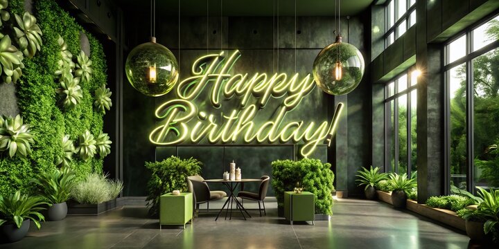 Modern Brush Lettering Happy Birthday Template for Architectural Photography