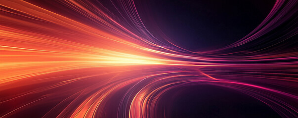 Vibrant abstract wallpaper featuring dynamic light trails in orange, red, and purple. Futuristic and high-energy, with glowing curves&mdash;ideal for tech, digital art, and modern backgrounds.
