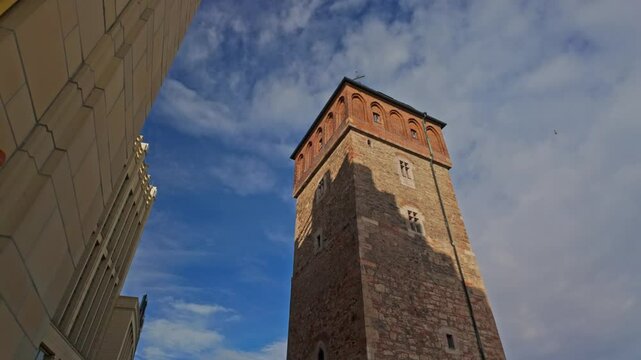 The red tower in the old town of Chemnitz. European Capital of Culture 2025.