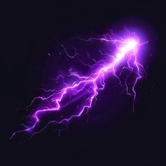 lightning in the night with black background