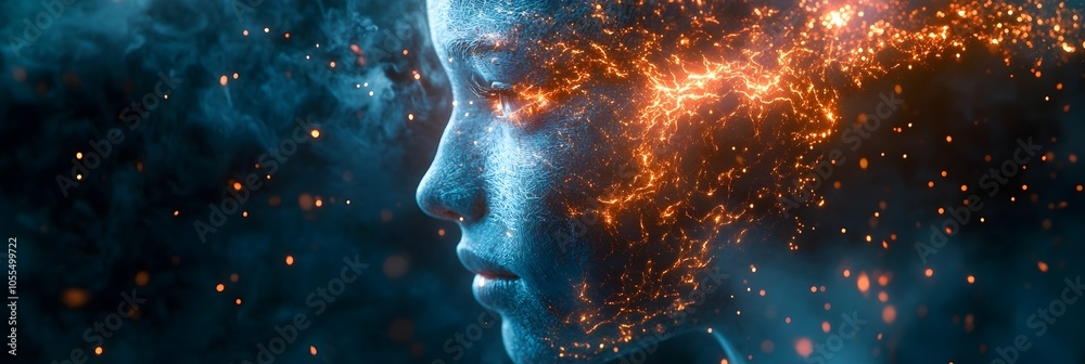 Leinwandbilder futuristic intelligence neural interface controlling and manipulating human consciousness and cognit