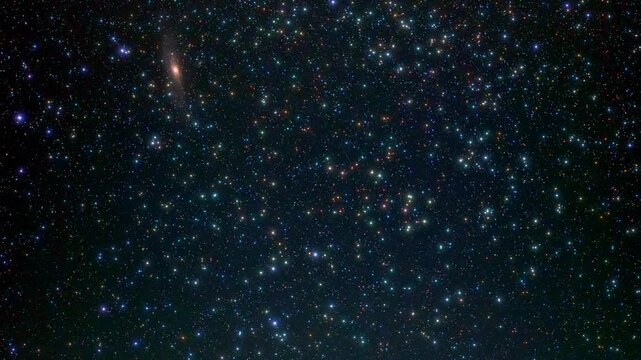 Andromeda Galaxy in the Night Starry Sky