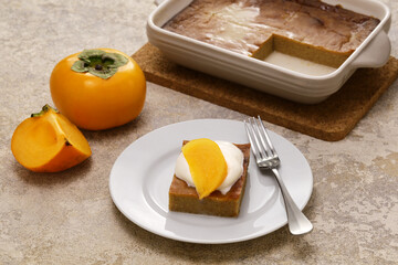Persimmon pudding, traditional American dessert