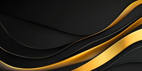 A sleek black backdrop featuring a stylish gold wave, creating a luxurious and modern look.