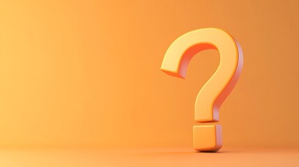 A yellow question mark on a yellow-orange background.