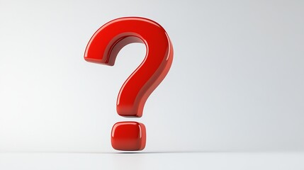 A red question mark on a white background.