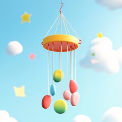 A cartoon wind chime with a joyful sound