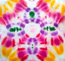Multi Cover Color. Dye Fabric. Trendy Paint