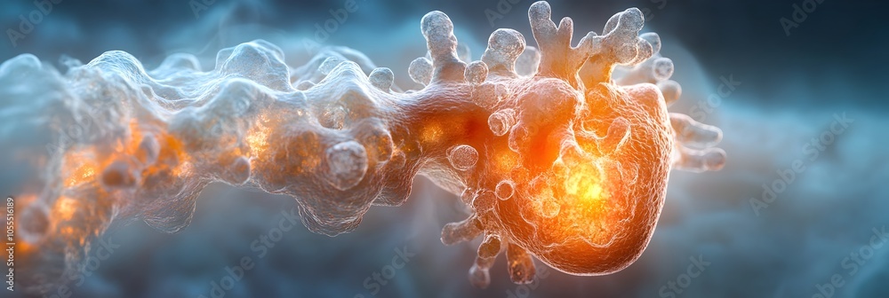Poster mesmerizing digital artwork depicting an explosive,chaotic molecular structure with glowing,dynamic 