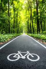 Obraz premium Serene Forest Path Ideal for Cycling Adventures
