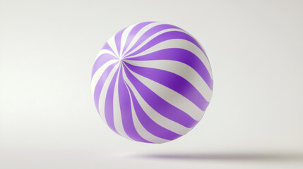 Fototapeta premium Icon of purple and white striped candy, floating in the air, isometric view.
