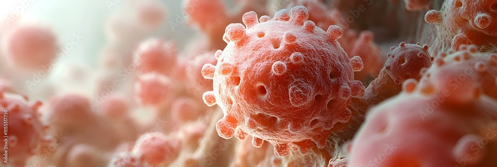 Aufkleber microscopic close-up view of covid-19 virus,sars-cov-2 coronavirus cells under a microscope during m