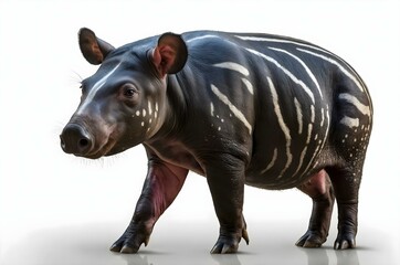 Obraz premium Tapir on a clean white background for versatile use in stock photography, nature blogs, or educational resources.