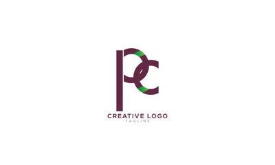PC Abstract initial monogram letter alphabet logo design