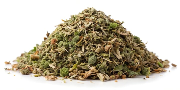 Dried catnip pile silhouette on white background