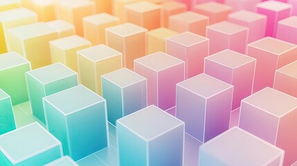 Fototapeta premium Intricate 3D grid of New Year s resolutions, each goal floating like a hologram, vibrant colors for health, finances, relationships, productivity