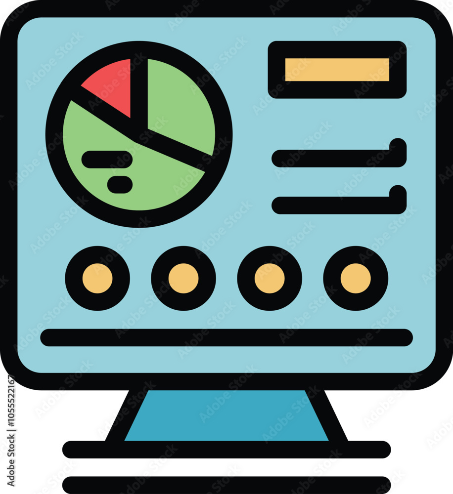 Poster computer screen displaying various data points, perfect for representing business intelligence and a
