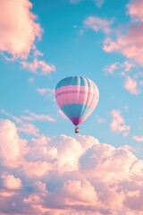 Fototapeta premium Hot Air Balloon in Cloudy Sky