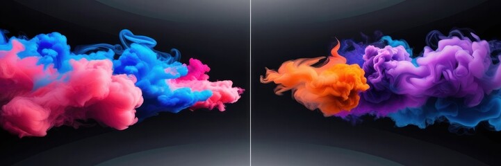 Motion Color drop in water, Ink swirling in, Colorful ink abstraction. Fancy Dream Cloud of ink under water. Website banner