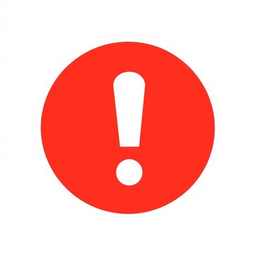 recommend clip art: Red exclamation mark icon on a white isolated background.