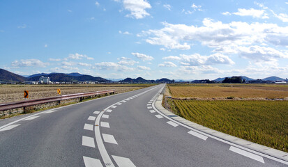 畑の中にある静かな道路01