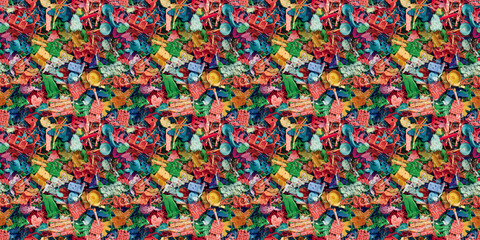 Recycled Plastic Blends: A seamless texture of recycled plastic blends: showcasing colorful