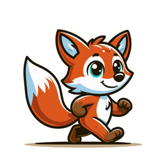 Obraz premium Modern fox character mascot. Isolated vector illustration