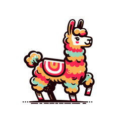 Obraz premium llama or alpaca vector isolated emblem illustration 