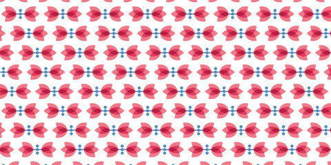 simple and cute pattern with floral and circle motif on white background