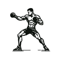 Mixed martial art fighter vector illustration	
