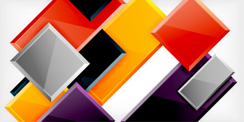 Glass toy style square shapes abstract design. Vector Illustration For Wallpaper, Banner, Background, Card, Book Illustration, landing page