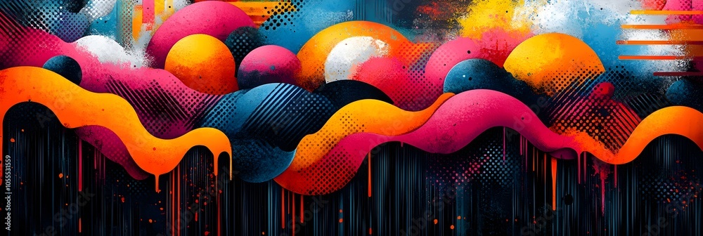 Aufkleber vibrant liquid flows:a surreal and dynamic digital art composition featuring flowing,colorful shapes