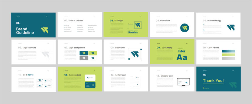 Creative Brand Guidelines template. Brand Strategy Guideline design. Brand Identity presentation design. Logo Guideline template. Logo Guide Book or Brand Manual Layout.