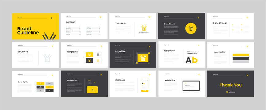 Creative Brand Guidelines template. Brand Strategy Guideline design. Brand Identity presentation design. Logo Guideline template. Logo Guide Book or Brand Manual Layout.