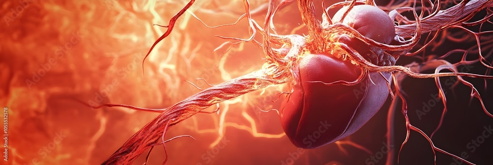 Fototapete vibrant neural network illuminating the path of electrical impulses in the brain. captivating micros