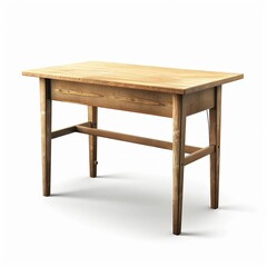 wooden table isolated on white