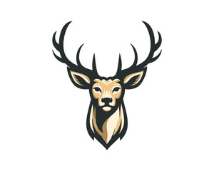 Deer Head Logo Vector Illustration for T-shirts