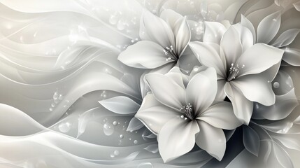 Elegant White Floral Abstract Background