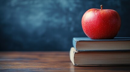 Apple on Stack of Books
