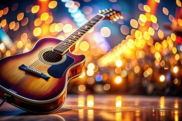 Fototapeta premium Stunning Guitar Banner Design with High Depth of Field for Music Promotions and Events