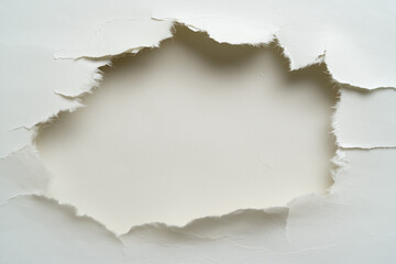 Fototapeta premium Torn white paper with empty space on a light background